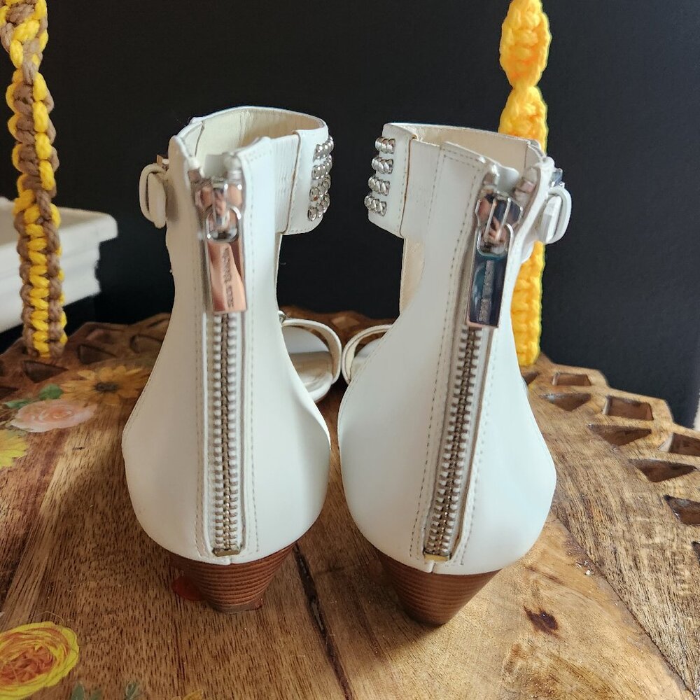 Elegant White Studded Sandals - Picture 3 of 7